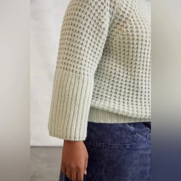 NWT Anthropologie Maeve Dionne Bell-Sleeved Sweater Plus Size 1X Mint Green - Picture 7 of 12